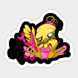 Grumpy Chicken Ballerina Sticker